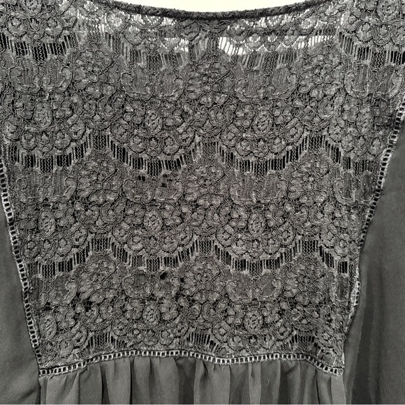 Torrid Black Lace and Crochet Accent Blouse with Sheer Sleeves NWOT - Picture 7 of 10